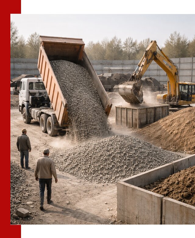 Доставка нерудных материалов с погрузкой и разгрузкой в Котласе