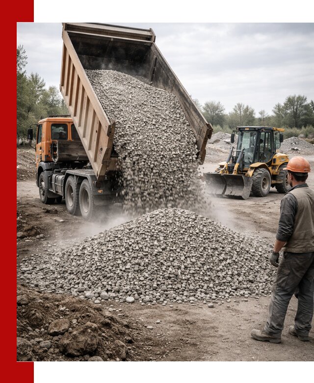 Доставка щебня в Котласе крупными и мелкими фракциями