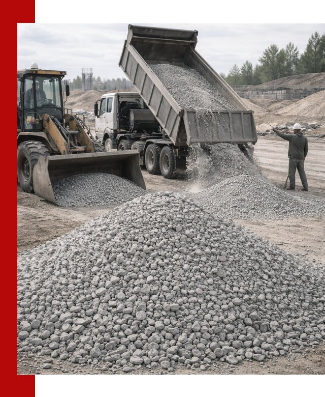 Доставка известнякового щебня фр. 5–20 в Котласе