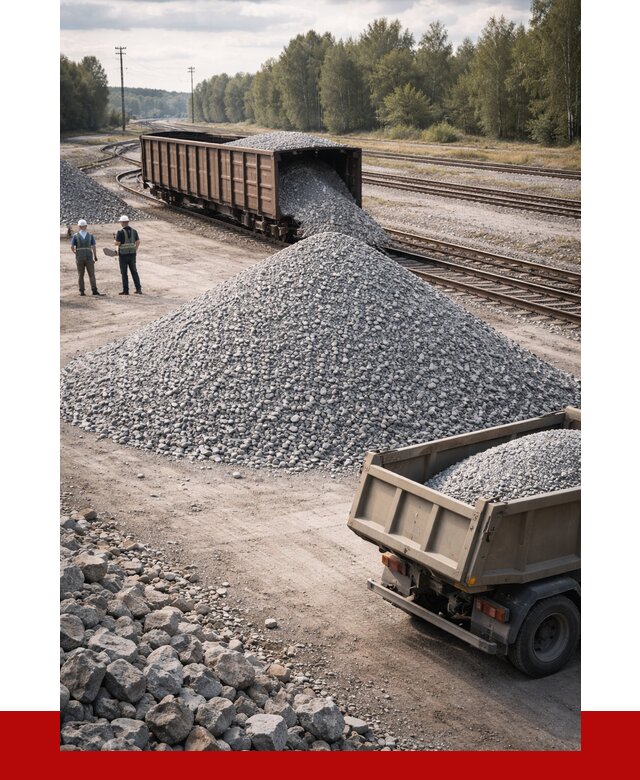 Железнодорожный щебень 20-60 в Котласе от 1762 р. | ПРОНЕРУДКтл