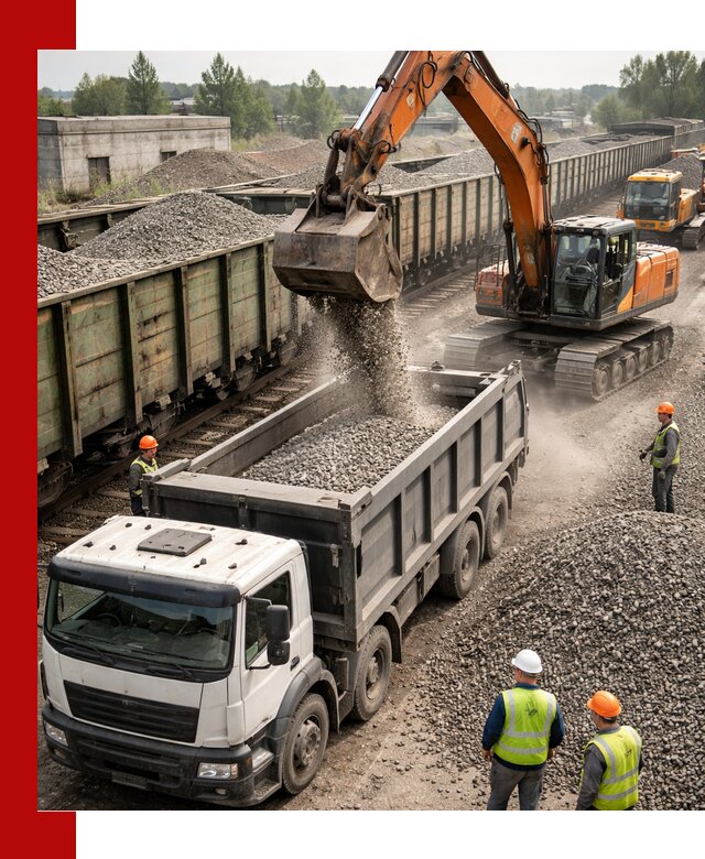 Железнодорожный щебень фракция 25–60 для поставок в Котласе