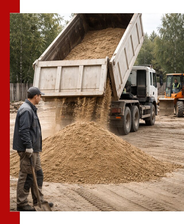 Доставка и продажа песка с разгрузкой в Котласе