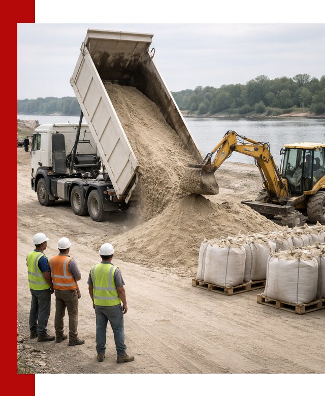 Доставка речного песка в Котласе самосвалами и погрузкой