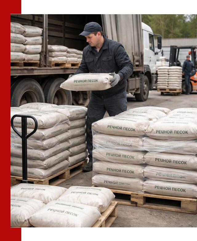 Речной песок в мешках с доставкой в Котласе