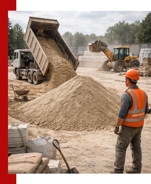 Доставка строительного песка с самосвалом в Котласе