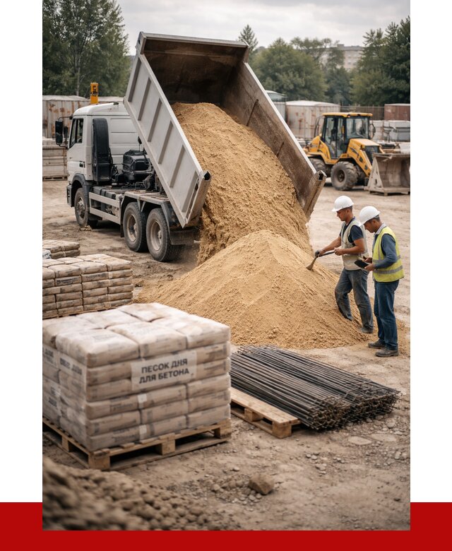 Песок для бетона в Котласе от 2591 р. с доставкой, ПРОНЕРУДКтл