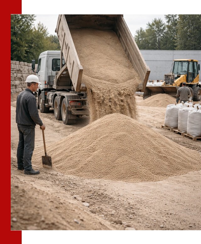 Кварцевый песок фракция 0–3 мм с доставкой в Котласе