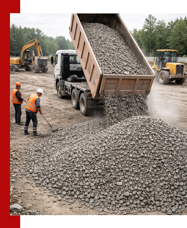 Доставка гравия фракции 40-70 в Котласе оптом и в розницу