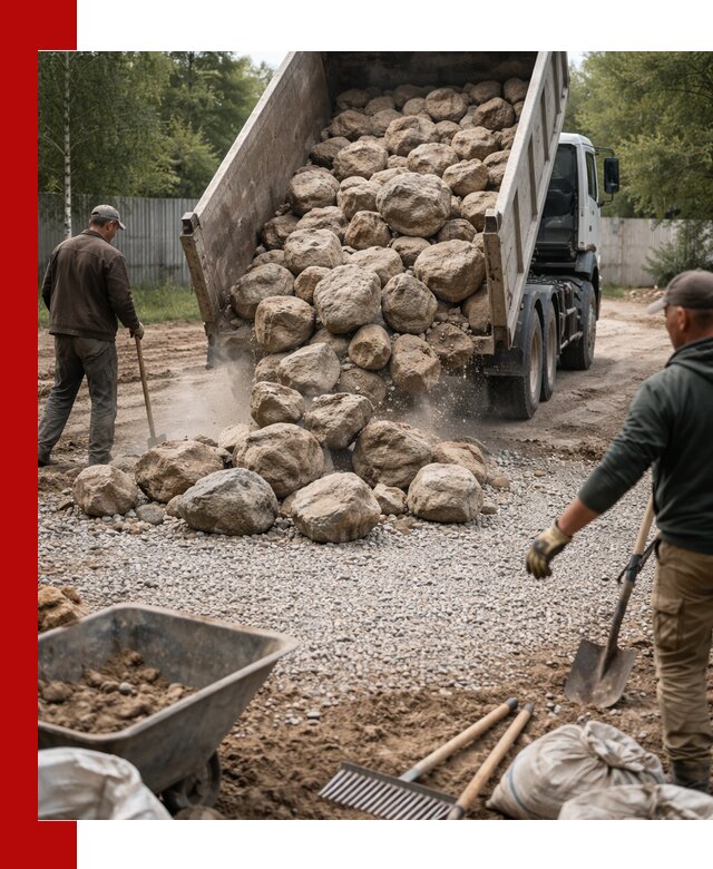 Доставка и укладка булыжника в Котласе
