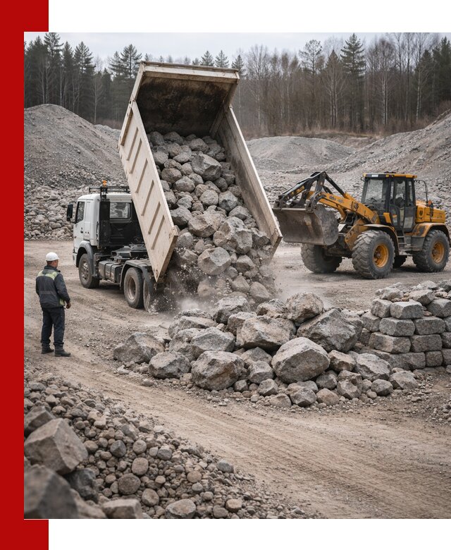 Доставка и продажа бутового гранитного камня в Котласе