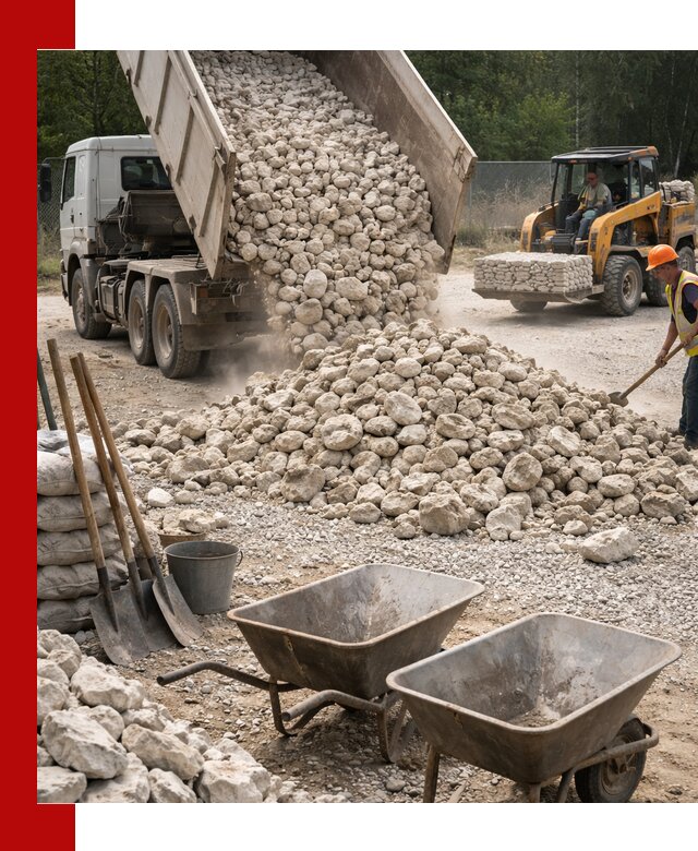 Доставка и продажа бутового известнякового камня в Котласе