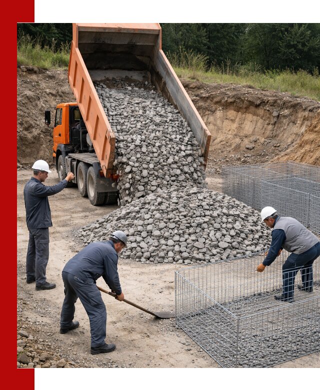 Камень для габионов с доставкой в Котласе быстро и надёжно