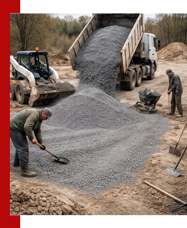 Отсев для подсыпки в Котласе — доставка и подсыпка на участок