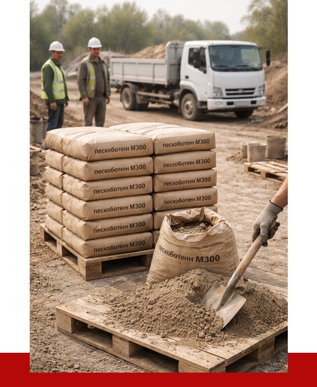 Пескобетон М300 в Котласе с доставкой от 4819 р. за куб | ПРОНЕРУДКтл