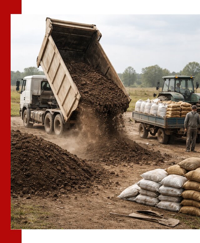 Доставка грунта и удобрений оптом в Котласе для сельхоз и строительства