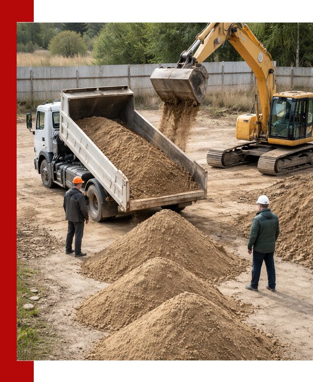 Доставка супеси вагонными и автопартиями в Котласе