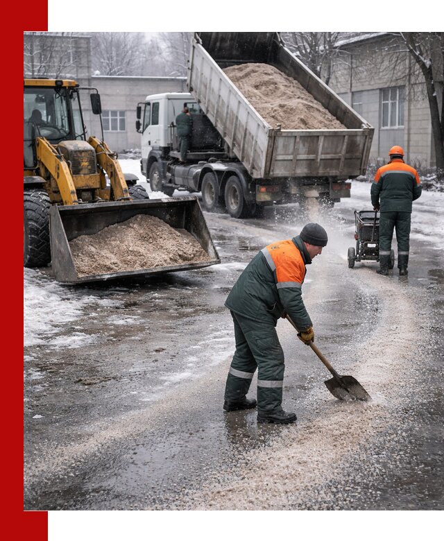 Реагент против гололеда с доставкой и нанесением в Котласе