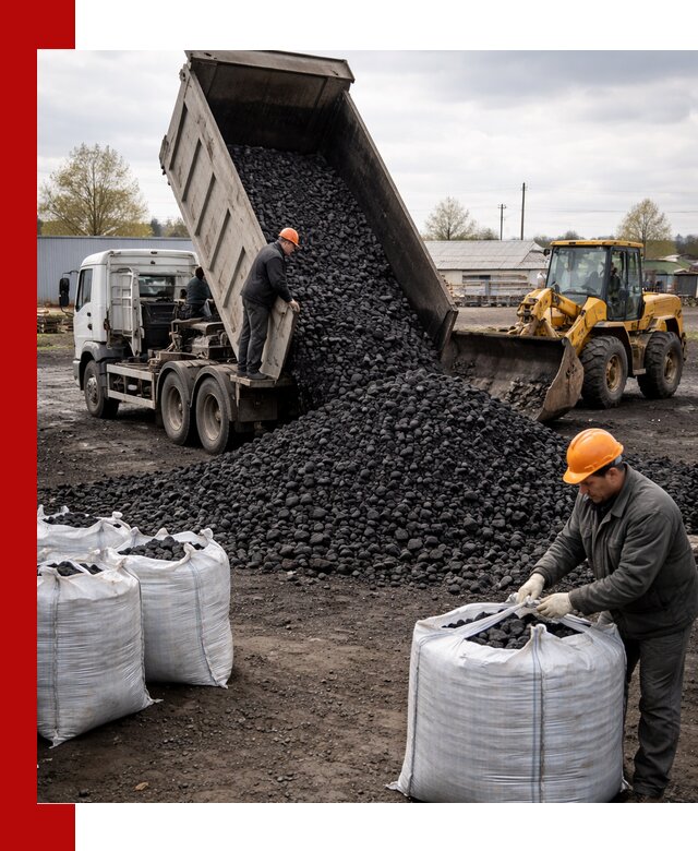 Доставка каменного угля в Котласе оптом и в розницу