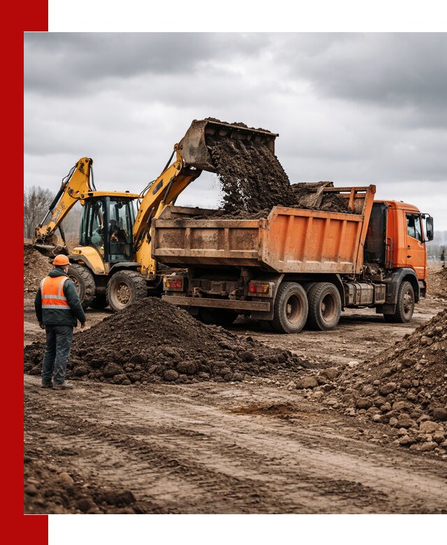 Вывоз грунта и строительного мусора в Котласе грузовыми самосвалами