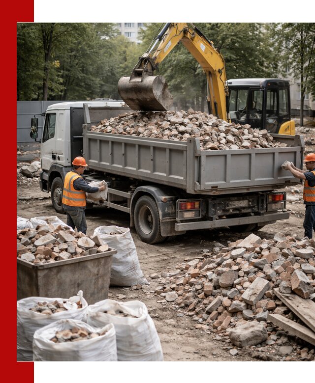 Вывоз строительного мусора в Котласе с самосвалами и контейнерами