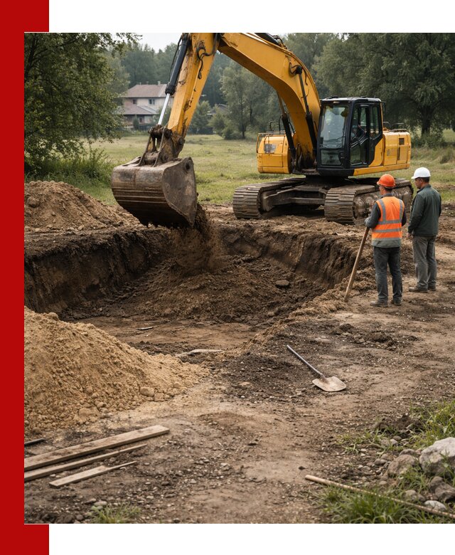 Рытье котлована под фундамент в Котласе (быстро и недорого)