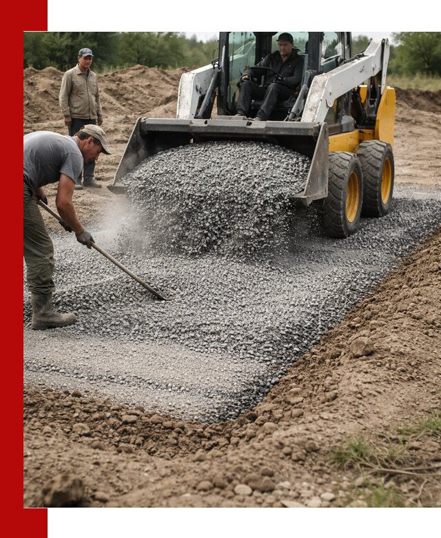 Устройство щебеночной подушки в Котласе для дорог и фундаментов